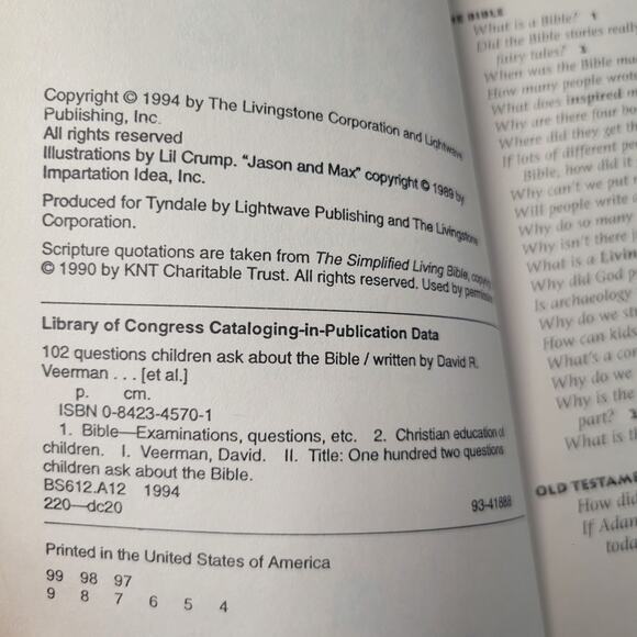 102 Questions Children Ask about the Bible Book David R. Beerman 1994 Paperback - Picture 4 of 14